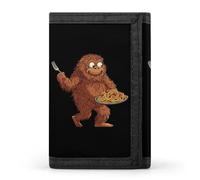 Spaghetti Pasta Ramen Noodle Sasquatch Trifold Wallet Portable Slim Purse Wallet Card Holder with Zip for Men Women