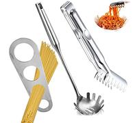 Spaghetti Server Set Pasta Measure Kitchen Aid Tools Pasta Portion Control Gadgets Noodles Pasta Serving Noodle Server Pasta Spoon Server Fork for Home, Hotel, Restaurant, Banquet, Cafeteria, 3Pcs