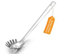 Spaghetti Spoon, ReaNea Pasta Server, Stainless Steel Pasta Spoon with Teeth, One-Piece Metal Pasta Fork, Noddle Fork Kitchen Utensils, Heat Resistant, Dishwasher Safe, Easy to Clean