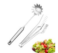 Spaghetti Spoon | Spaghetti Shovel & Tongs - Spaghetti Server, Pasta Spoon with Teeth - Serving Utensils with Comfort Grip Handle Kitchen Spaghetti Tool