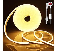 SPAHER 65,6 ft /20M Neon LED Strip Light Neon Rope Light 230v Outdoor LED Rope Lights Waterproof Cuttable Flexible Led Strip Lights for Indoor&Outdoor Decoration Bedroom Garden Hotel Warm White