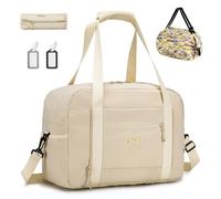 SPAHER British Airways Cabin Bag 40x30x15 Travel Duffle Bag Gym Bag Sports Weekend Bags for Women Waterproof Overnight Holdall Bag Carry on Underseat Cabin Bag Hand Luggage Bag Hospital Flight Beige