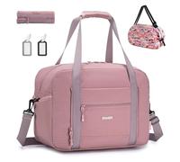 SPAHER British Airways Cabin Bag 40x30x15 Travel Duffle Bag Gym Sports Weekend Maternity Bags for Women Waterproof Overnight Holdall Hospital Flight Bag Carry on Underseat Hand Luggage, Pink
