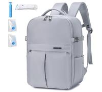 SPAHER Cabin Bag 40x30x20 Underseat Laptop Backpack 15.6 Inch Travel Backpack School Carry On Bag Luggage Flight Hand Luggage Casual Daypack Holdall Rucksack Black with Vacuum Storage Bags 2pcs