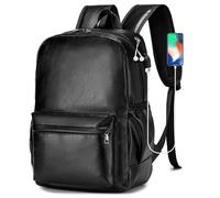 SPAHER Cabin Bag 40x30x20cm Wizzair Vueling PU Leather Travel Cabin Backpack Men Women Waterproof Laptop Backpack 15.6 Inch Rucksack Underseat Carry on Luggage for Flight Airplane