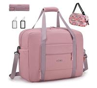 SPAHER Easyjet Airlines Cabin Bag 45x36x20 Foldable Travel Duffle Weekend Gym Bags for Women Waterproof Overnight Hospital Holdall Bag Handbag Large Carry on Underseat Hand Luggage Pink