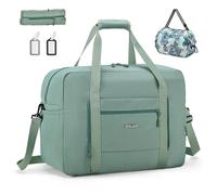 SPAHER Easyjet Airlines Cabin Bag 45x36x20 Foldable Travel Duffle Weekend Gym Bags for Women Waterproof Overnight Hospital Holdall Bag Handbag Large Carry on Underseat Hand Luggage Green