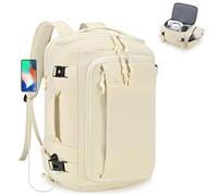 SPAHER Extendable Cabin Bag 40x30x15 British Airways to 40x30x20 Ryanair Underseat Travel Cabin Laptop Backpack with USB Charging Port Sport Backpack Men Women with Shoe Compartment and Wet Pockets