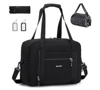 SPAHER for Ryanair Cabin Bags 40x30x20 Underseat Wizzair Carry on Hand Luggage Foldable Travel Duffel Flight Bag Women Men 25L with Wet Pockets Holdall Tote for Overnight Airplane Weekend, Black