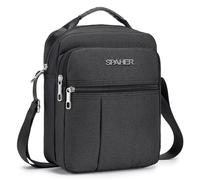 SPAHER Men Handbags Shoulder Bags Messenger Business Bag Crossbody Satchel Sling Travel Bag Daily Man Bag with Adjustable Shoulder Strap for Ipad 9.7 Inch Black