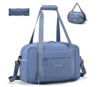 SPAHER Ryanair Cabin Bag 40x20x25 Foldable Travel Duffle Weekend Gym Bags for Women Men Waterproof Overnight Hospital Holdall Bag Handbag Small Carry on Underseat Hand Luggage Blue