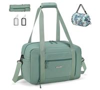 SPAHER Ryanair Cabin Bag 40x20x25 Foldable Travel Duffle Weekend Gym Bags for Women Waterproof Overnight Hospital Holdall Bag Handbag Small Carry on Underseat Hand Luggage Green