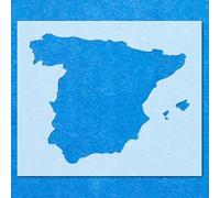 Spain A Map Country Flag Stencil: Mylar Airbrush Wall Art Painting Crafts -A6 Stencil - Design Size (65mm 80mm)