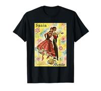 Spain Airline Travel Traditional Spanish Dancer Pair Retro T-Shirt