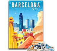 Spain Barcelona TraveL Art 1000 Pieces Jigsaw Puzzles for Adults And Teens, for 14+ Train Your Brain And Your Hands Christmas Game Gifts 1000pcs (50x75cm)
