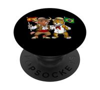 Spain Brazil Flag Spanish Brazilian Roots Spanish Brazilian PopSockets Adhesive PopGrip