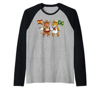 Spain Brazil Flag Spanish Brazilian Roots Spanish Brazilian Raglan Baseball Tee