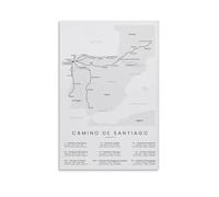 Spain Camino Poster Pilgrimage Map