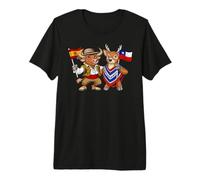 Spain Chile Flag Spanish Chilean Roots Spanish Chilean Premium T-Shirt