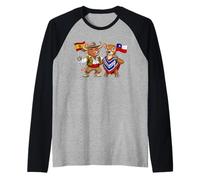 Spain Chile Flag Spanish Chilean Roots Spanish Chilean Raglan Baseball Tee