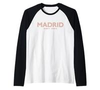 Spain City Coordinates - Madrid Raglan Baseball Tee