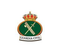 Spain Civil Guard Emblem Pin Enamel Effect on Gold Zamak - Embossed with Royal Crown and Spain Flag Bezel - Measures 1.8 x 2.2 cm - Weighs 3 grams, one size, Zinc, without gem