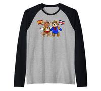 Spain Costa Rica Flag Spanish Costa Rican Roots Raglan Baseball Tee