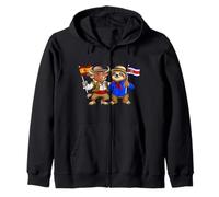 Spain Costa Rica Flag Spanish Costa Rican Roots Zip Hoodie