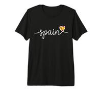 Spain Cursive Typography Heart Flag Premium T-Shirt