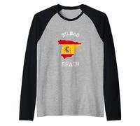 Spain Distressed Flag Bilbao Pride Raglan Baseball Tee