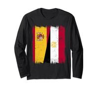 Spain Egypt Half Flag Spanish Egyptian Heritage Long Sleeve T-Shirt