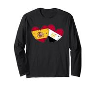 Spain Egypt Heart Flags Spanish Egyptian Love Pride Long Sleeve T-Shirt