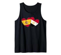 Spain Egypt Heart Flags Spanish Egyptian Love Pride Tank Top