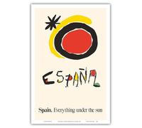 Spain (Espana) - Everything Under the Sun - Vintage Travel Poster by Joan Miro c.1983 - Master Art Print (Unframed) 12in x 18in