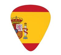 Spain-Flag 12 Pack Guitar Picks With 3 Thicknesses And Storage Box, Abs Plectrums For Electric Bass Guitar Players