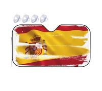 Spain Flag Car Windshield Sunshade - Fits Cars, SUVs, Trucks, Automotive Sun Screen, White, 55 X 30in