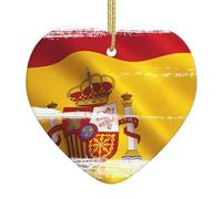 Spain Flag Christmas Heart Hanging Double-Sided Printing Suitable for Shopping malls supermarkets Decorations