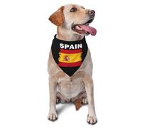 Spain Flag Dog Bandanas Triangle Scarf for Cats and Dogs Adjustable Pet Neck Accessory Decorative Washable Durable