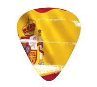 Spain Flag Fashion Colour Guitar Picks 12 Packï¼Œ For Acoustic Guitar Electric Guitar Ukulele.One Size