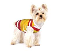Spain Flag Full Print Cotton Pet Vest M Dog Cat Clothes Soft Elastic Breathable Pullover Pet