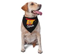 Spain Flag Map Dog Bandanas Triangle Scarf for Cats and Dogs Adjustable Pet Neck Accessory Decorative Washable Durable
