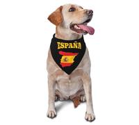 Spain Flag Map Dog Bandanas Triangle Scarf for Cats and Dogs Adjustable Pet Neck Accessory Decorative Washable Durable