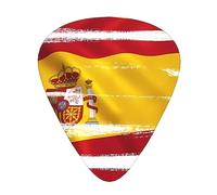 Spain Flag Multi-Thickness Guitar Pick Set 12 Pieces Clear Tone Comfortable Feel Strong Wear Resistance And Toughness Comes With Transparent Box