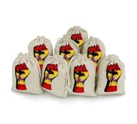 Spain Flag Nation Spirit Drawstring Goody Bag 8 Pcs Reusable Gift Bags Cotton And Hemp Bunches Pocket for Halloween Christmas Parties