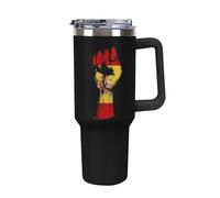Spain Flag Nation Spirit Large Capacity Car Cup 40 Oz Stainless Steel Insulated Travel Cup with Handle Straw