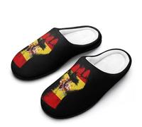 Spain Flag Nation Spirit Men's Cotton Slippers Soft Comfy Slip Indoor Outdoor Casual House Shoes for Winter 13-14(46-47)