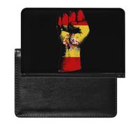 Spain Flag Nation Spirit Passport Holder Cover Slim Wallet with ID Card Slot Case Protector for Women Men