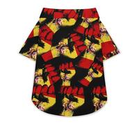 Spain Flag Nation Spirit Pet Shirt Button Up Summer Clothes Breathable T-Shirt for Small Medium Dogs Cats