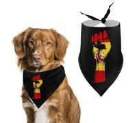 Spain Flag Nation Spirit Pet Triangle Adjustable Bandana Comfortable Bibs Puppy Scarfs Washable Kerchief for Small Medium Pets