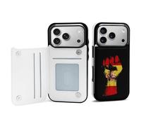 Spain Flag Nation Spirit Phone Case Compatible with iPhone 17/17 Air/17 Pro/17 Pro Max Flip Protective Cover with Card Holder